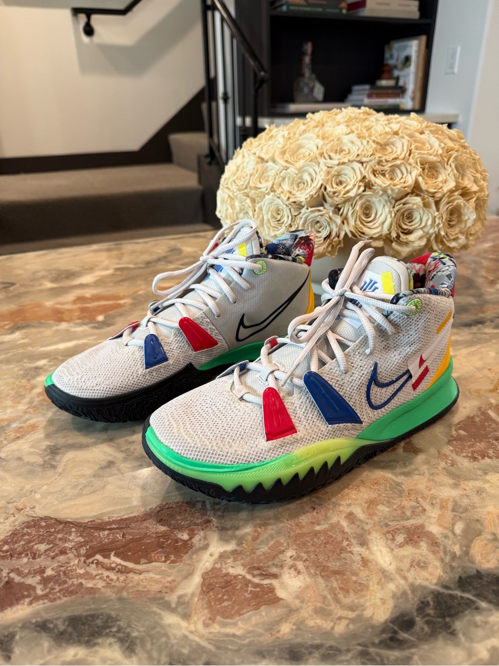 Nike Kyrie 7 “Visions” Basketball Shoes 2021 | White Multi-Color | Men’s Size 10 - Picture 6 of 14